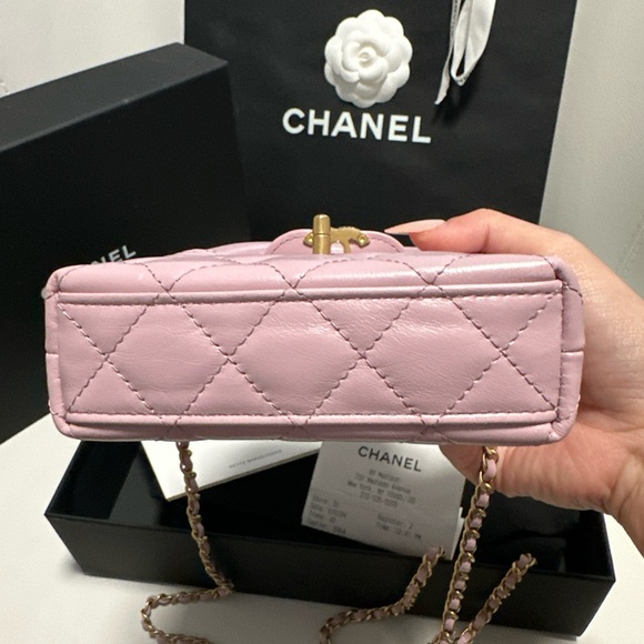 Chanel 24A nano mini Kelly bag pink purple lilac new with box RECEIPT - Picture 10 of 13